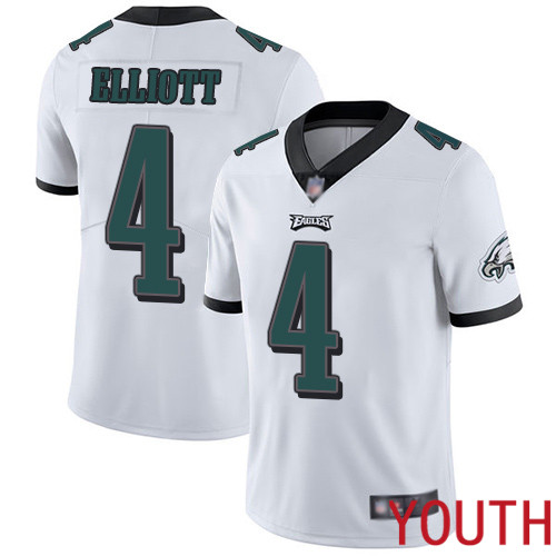 Youth Philadelphia Eagles #4 Jake Elliott White Vapor Untouchable NFL Jersey Limited Player Football->youth nfl jersey->Youth Jersey